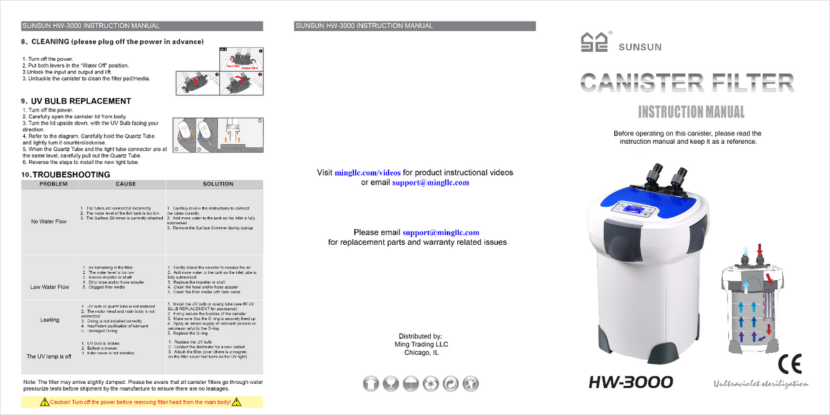 SunSun HW-3000 Canister Filter manual