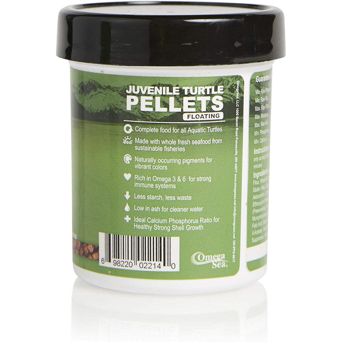 Omega One Juvenile Turtle Pellets label
