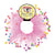 Pink Party Collar with Pom Poms